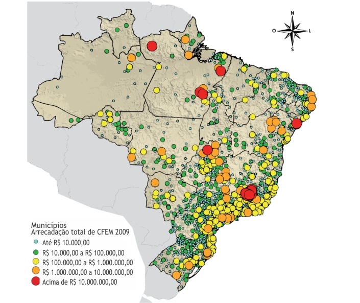 Fonte: BRASIL. Ministério das Minas e Energia — MME. Plano Nacional de Mineração 2030. Brasília: MME, 2011, p. 29 (adaptado). Disponível em: http://www.mme.gov.br/mme/galerias/arquivos/noticias/2011/PNM_2030.pdf. Acesso em: 4 mar. 2013.